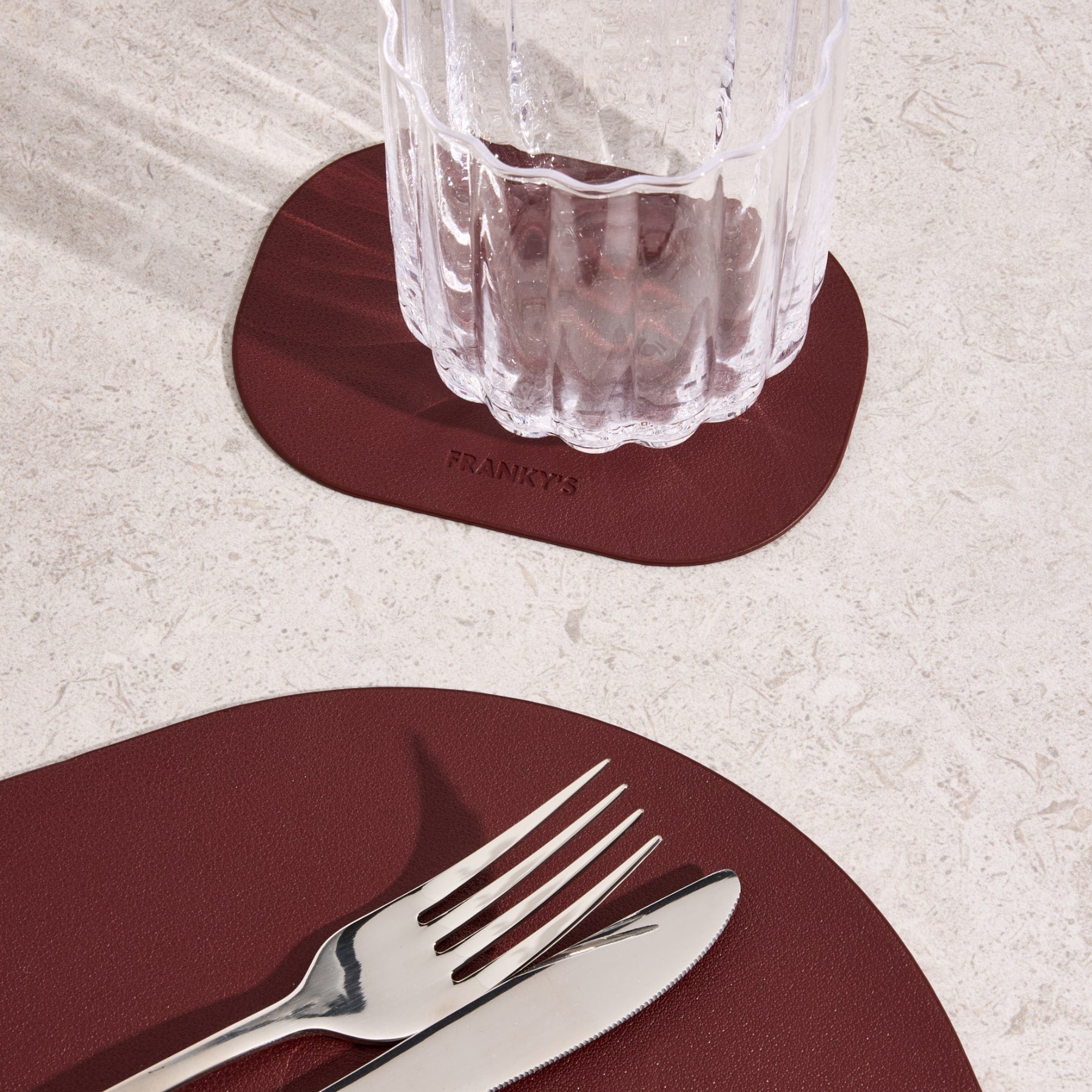 Placemats & Coasters in Wine - FRANKY'S