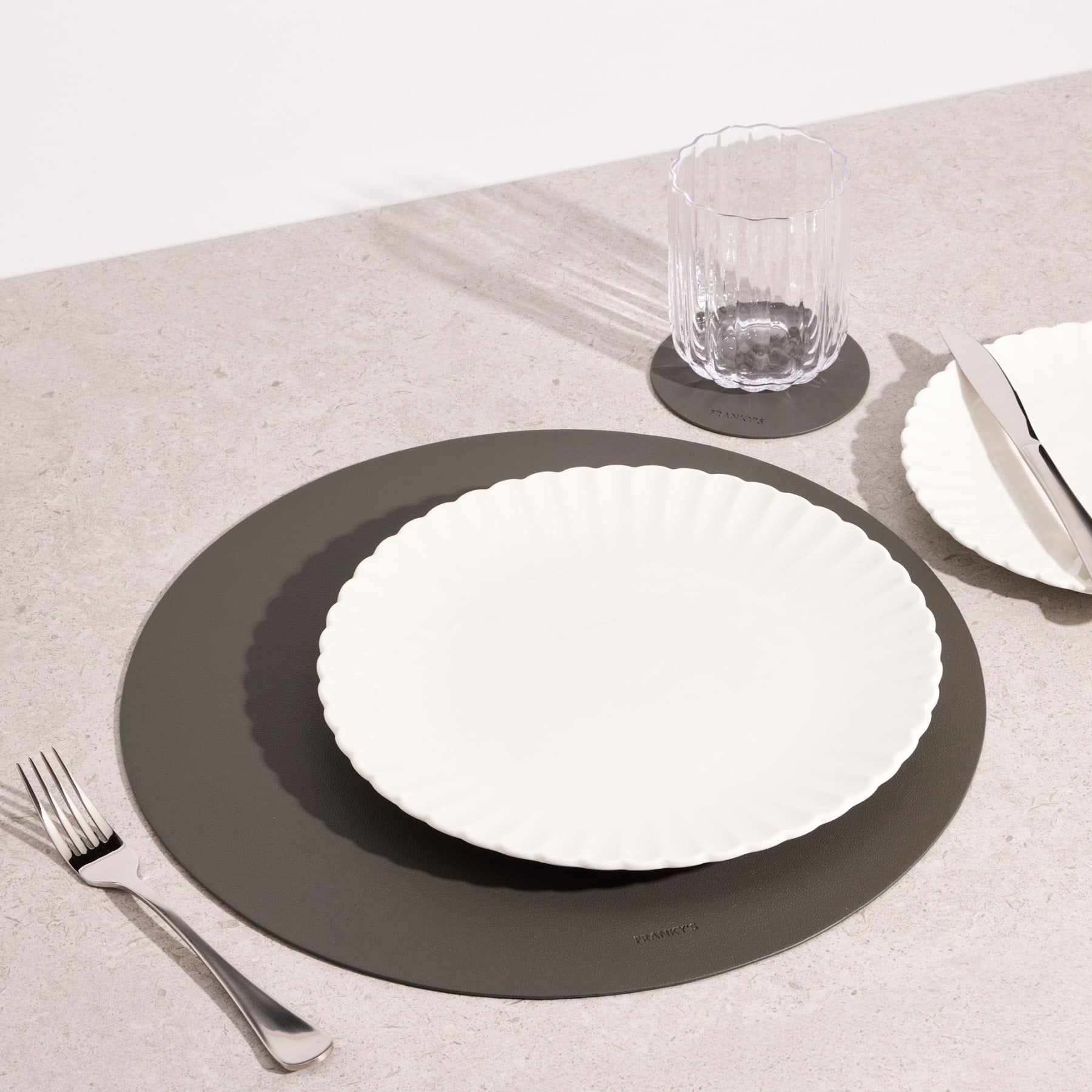 Peru Dark Grey Round Placemat - Buy Placemats Online at FRANKY'S