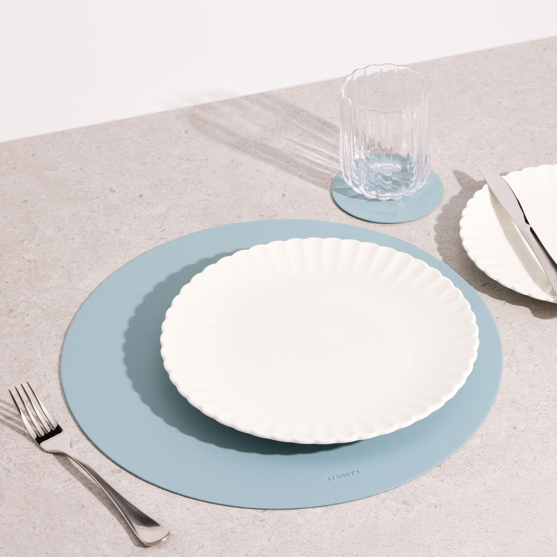 Peru Light Blue Round Placemat - Buy Placemats Online at FRANKY'S