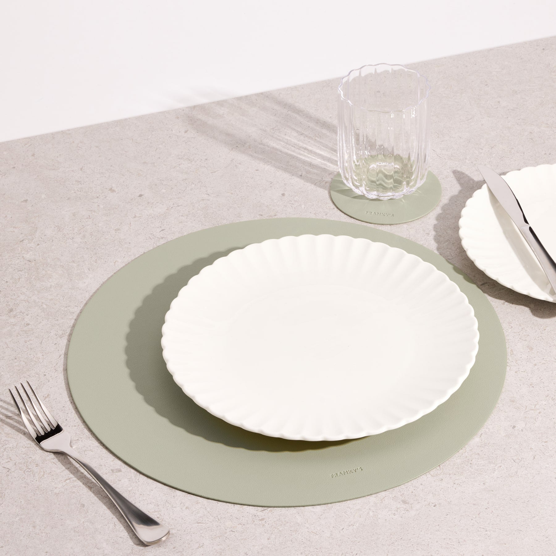 Peru Sage Green Round Placemat - Buy Placemats Online at FRANKY'S