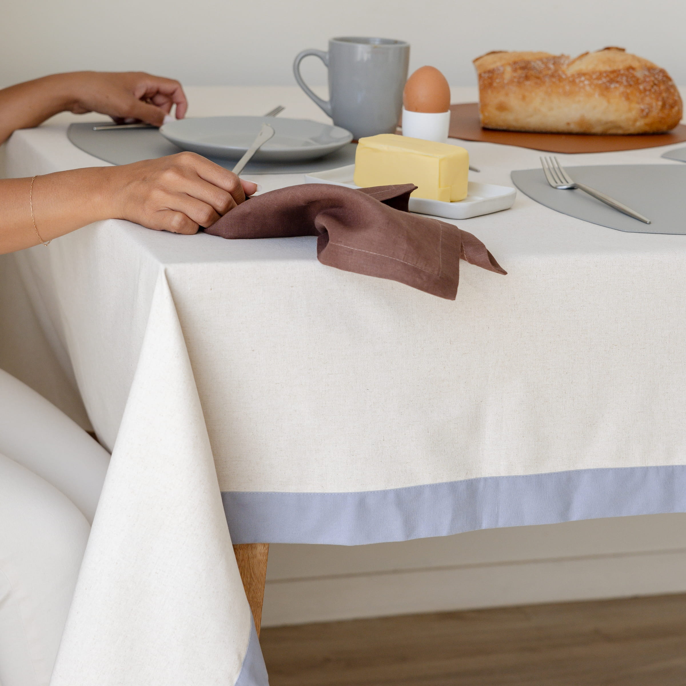 Messina Linen Tablecloth Azure - Buy Tablecloths Online at FRANKY'S