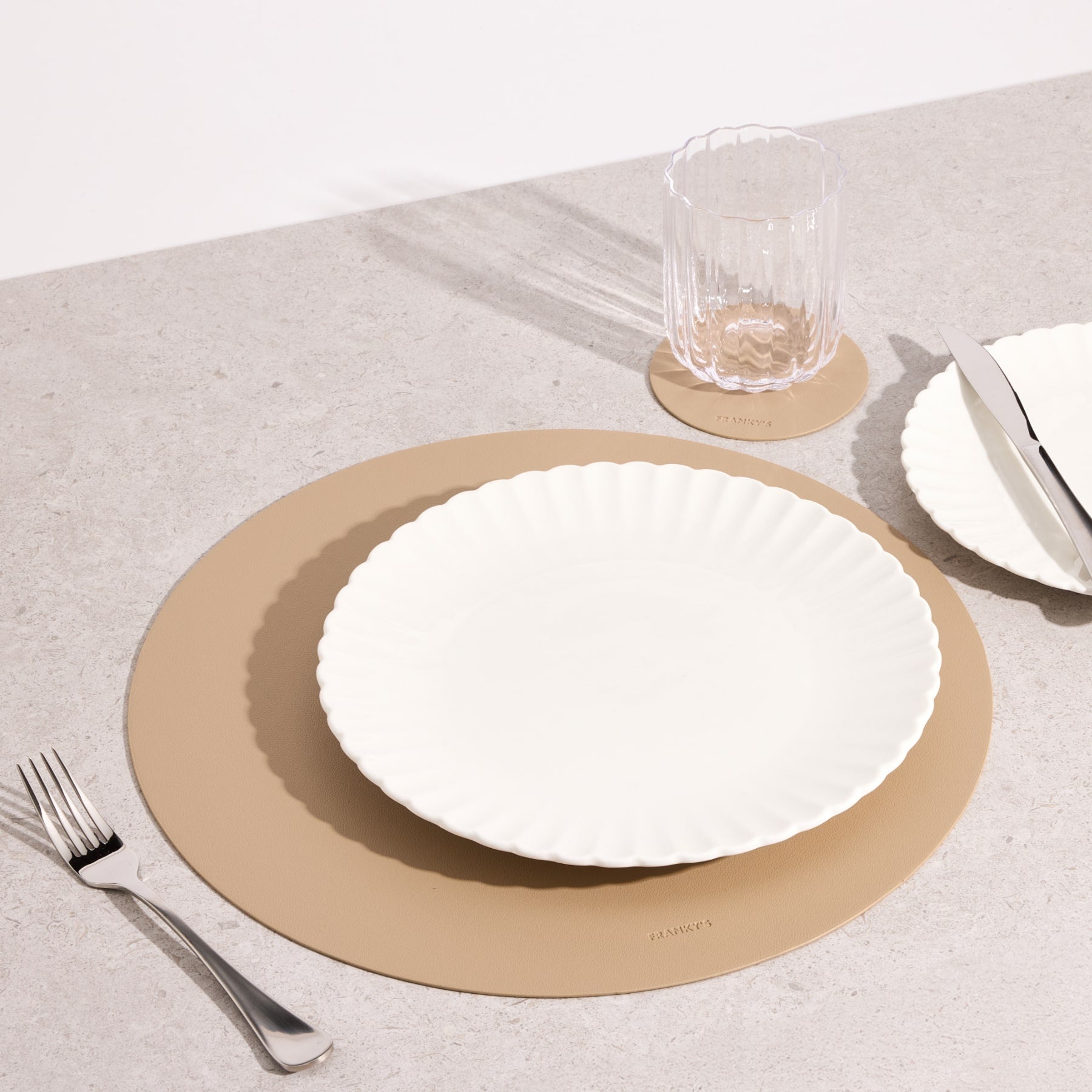 Peru Round Placemat in Nude - Buy Placemats Online at FRANKY'S