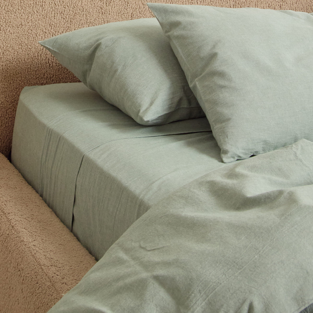 FRANKY'S Zurich Fitted Sheet in Forest Green, organic cotton