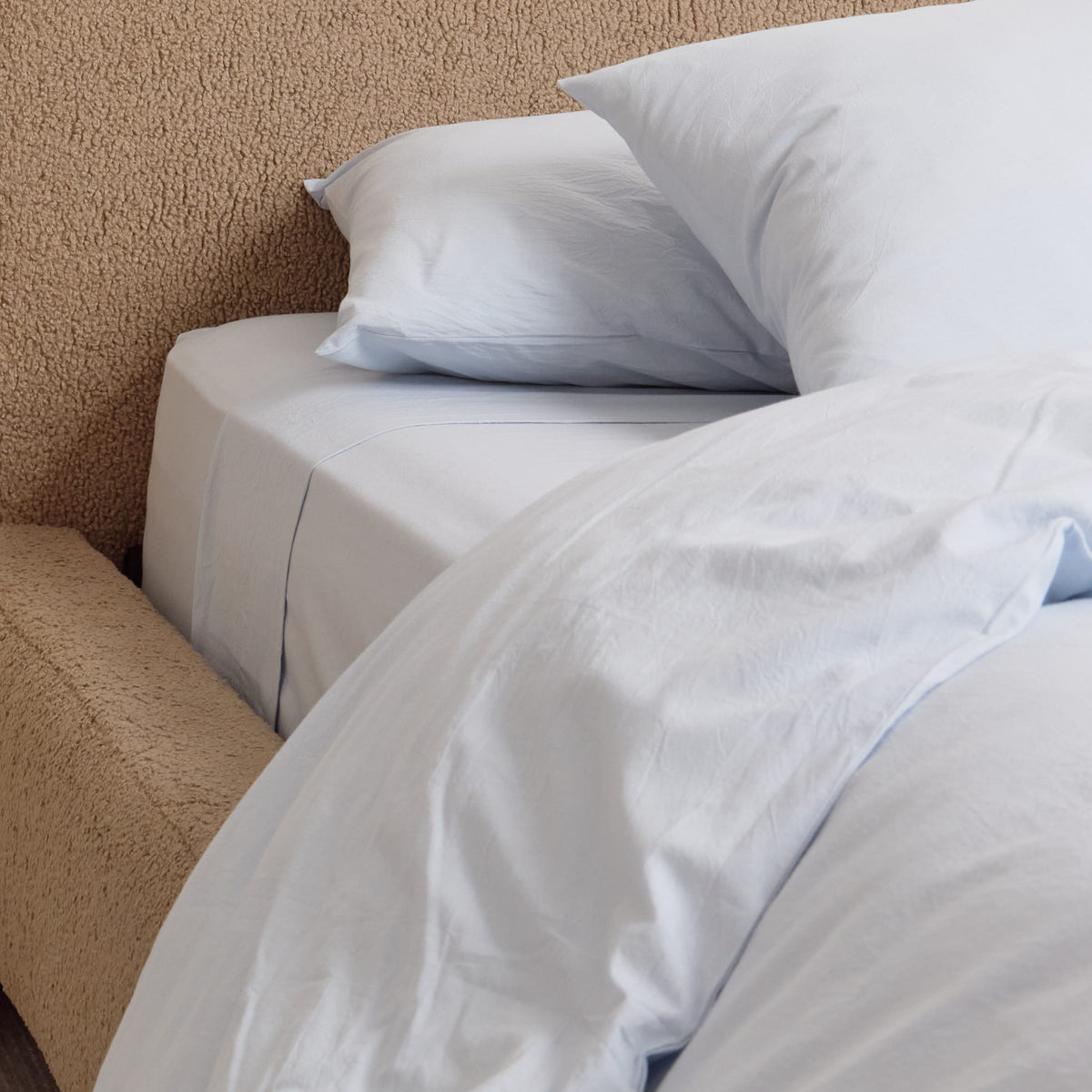 FRANKY'S Zurich fitted sheet in Light Blue, organic cotton