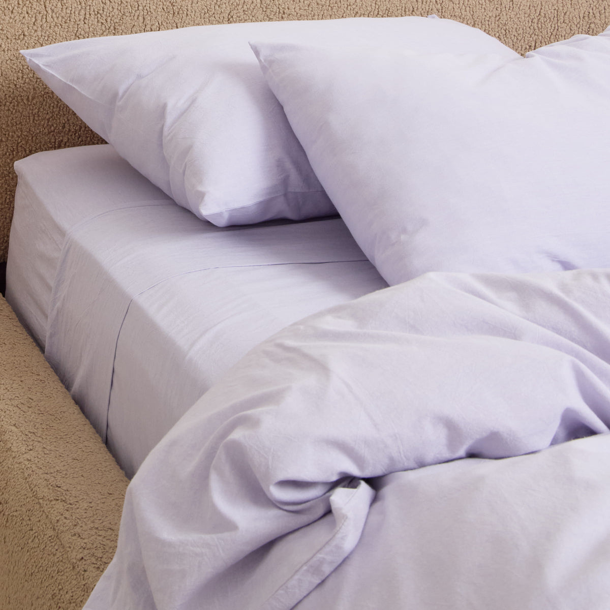 FRANKY'S Zurich Fitted Sheet in Lilac, organic cotton
