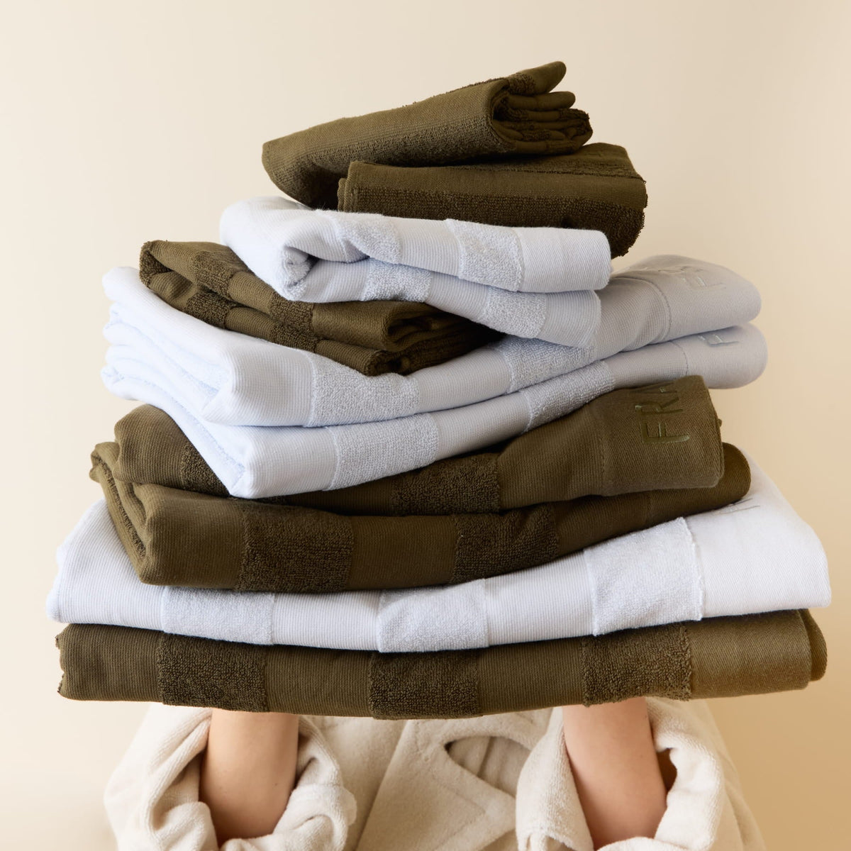 Linea Bath Sheet Set (Pack of 5) - Olive - Buy Bath Sheets Online at FRANKY'S