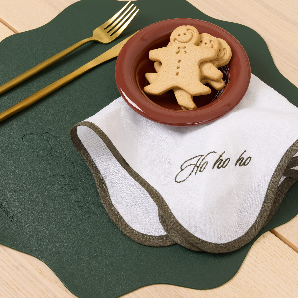 North Pole Napkin - Ho Ho Ho (Set of 4) Dark Green - Buy Napkins Online at FRANKY'S