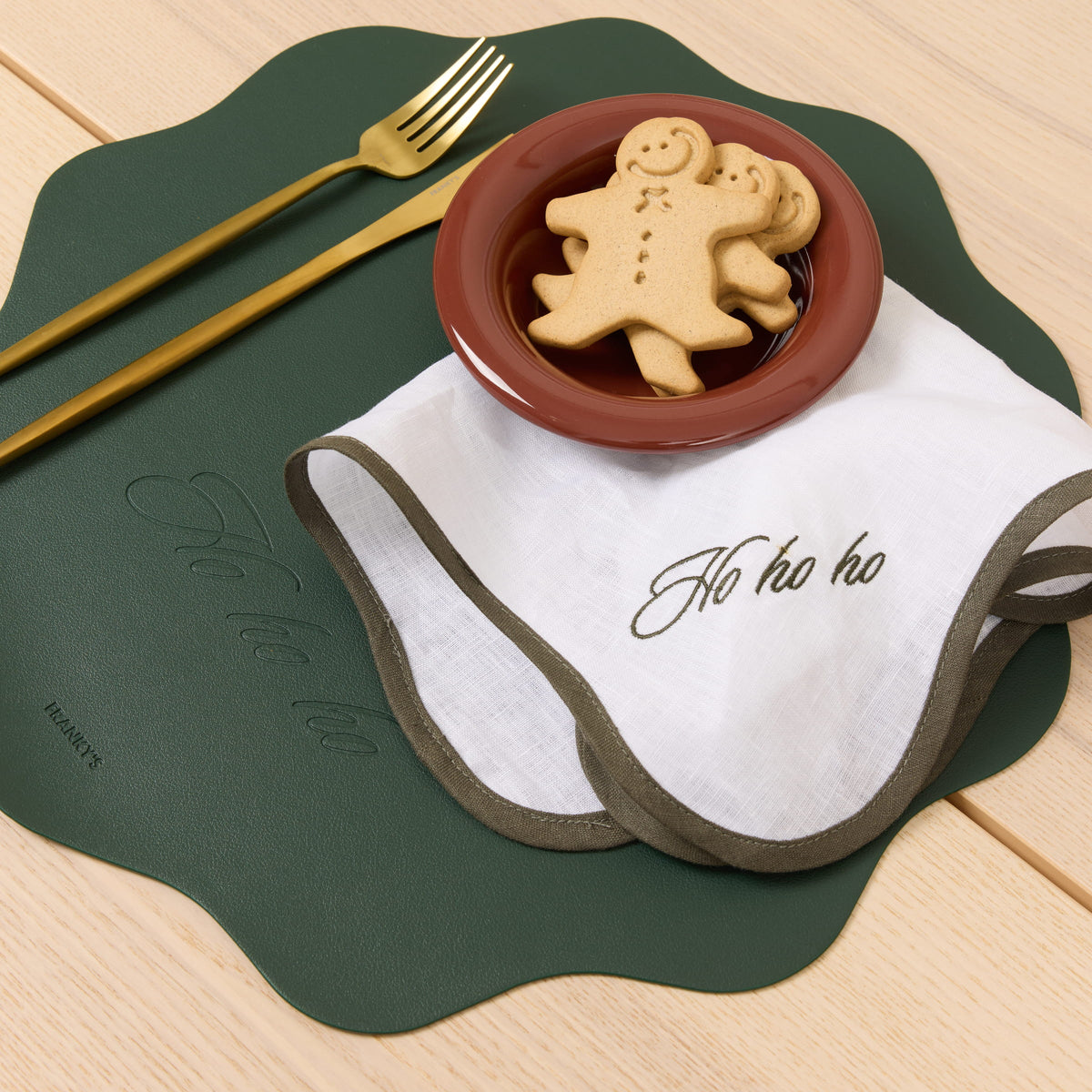 North Pole Placemat - Ho Ho Ho Dark Green - Buy Placemats Online at FRANKY'S