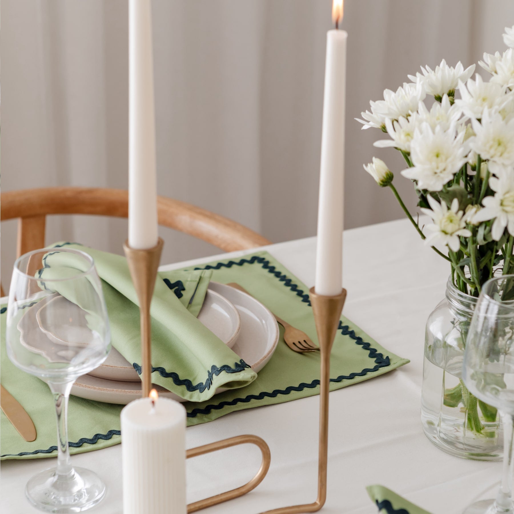 Portsea Linen Set - Green - Buy Table Linen Sets Online at FRANKY'S