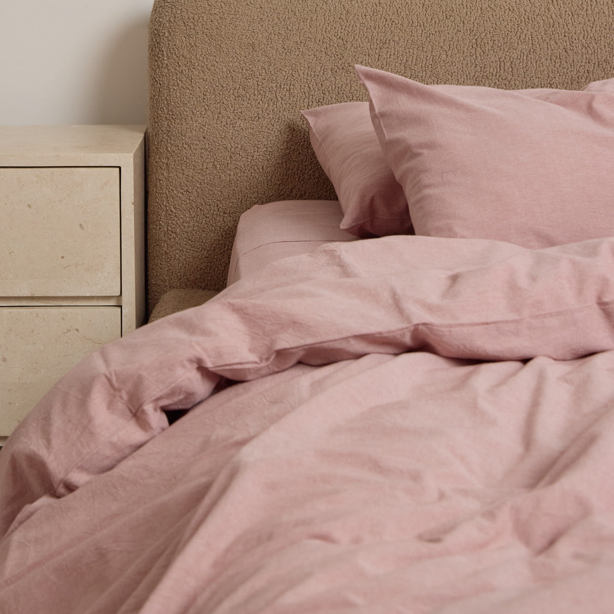 FRANKY'S Zurich Quilt Cover in Clay Pink, organic cotton